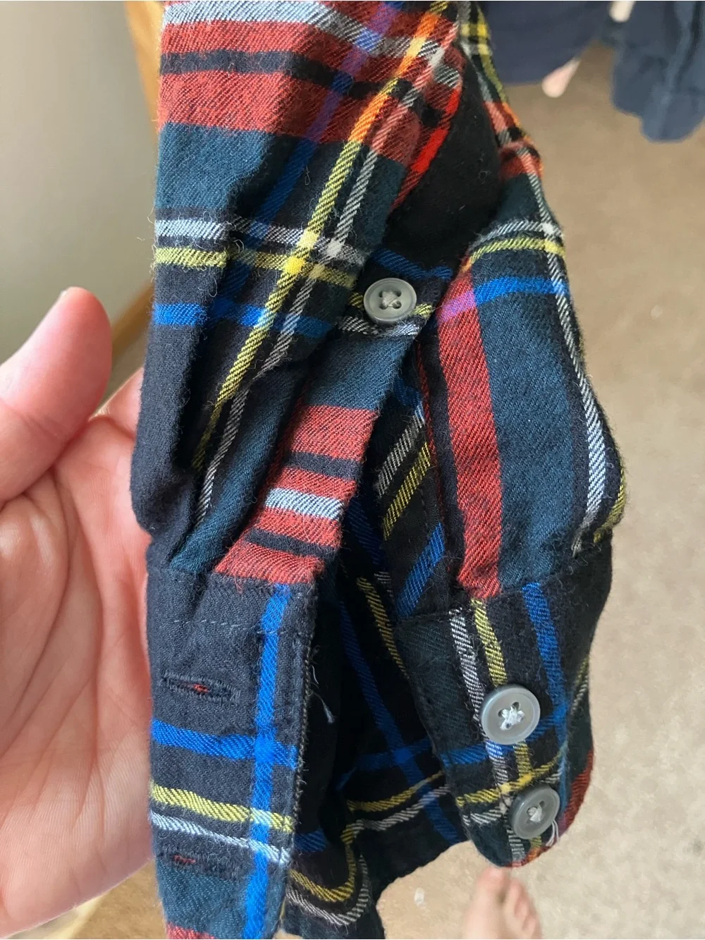 J. Crew Red, Navy & Yellow Plaid Cotton Button-Down Shirt